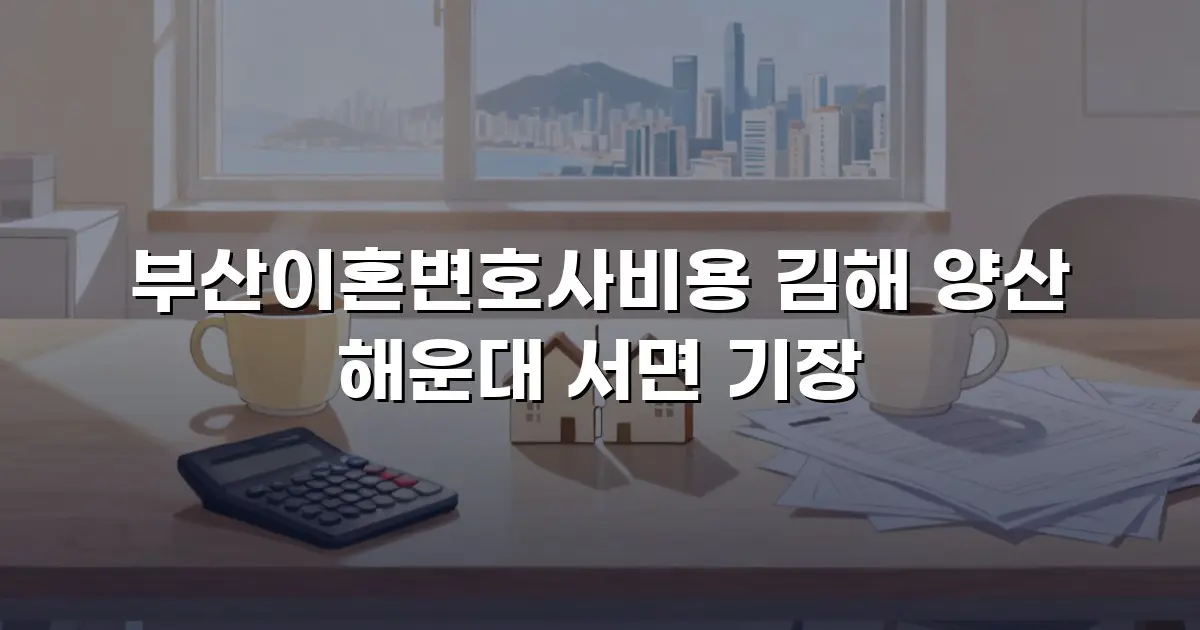 부산이혼변호사비용 김해 양산 해운대 서면 기장