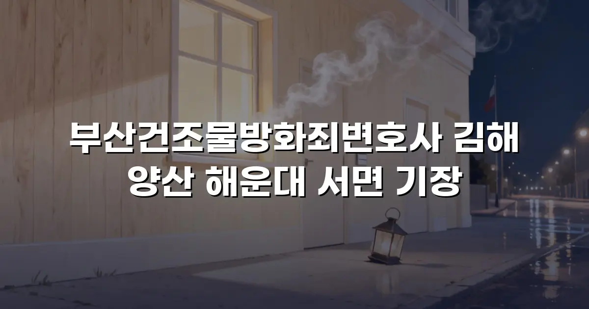 부산건조물방화죄변호사 김해 양산 해운대 서면 기장