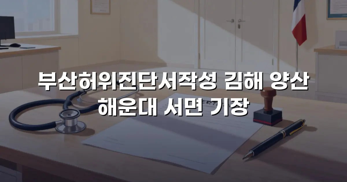 부산허위진단서작성 김해 양산 해운대 서면 기장