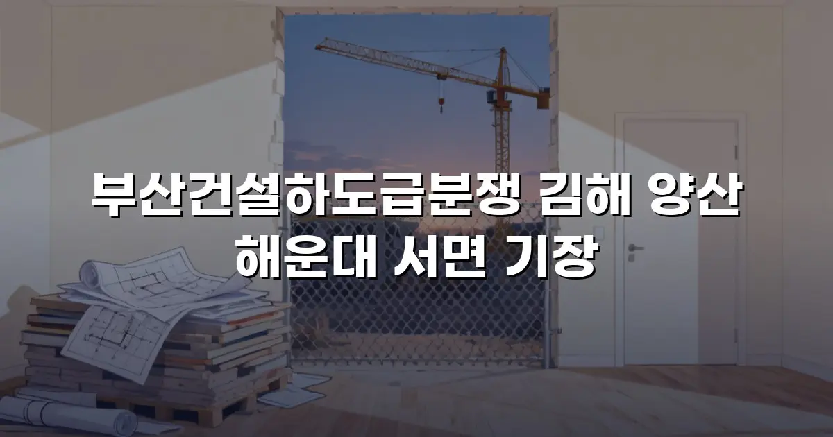 부산건설하도급분쟁 김해 양산 해운대 서면 기장