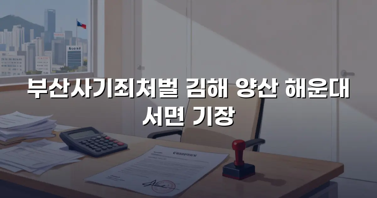 부산사기죄처벌 김해 양산 해운대 서면 기장