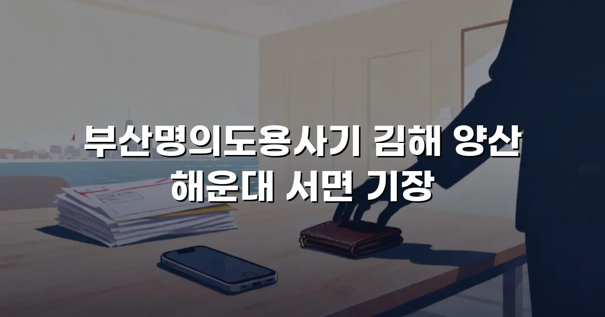 부산명의도용사기 김해 양산 해운대 서면 기장