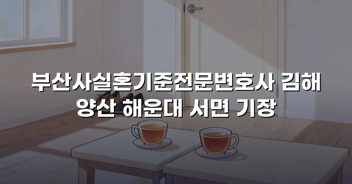 부산사실혼기준전문변호사 김해 양산 해운대 서면 기장