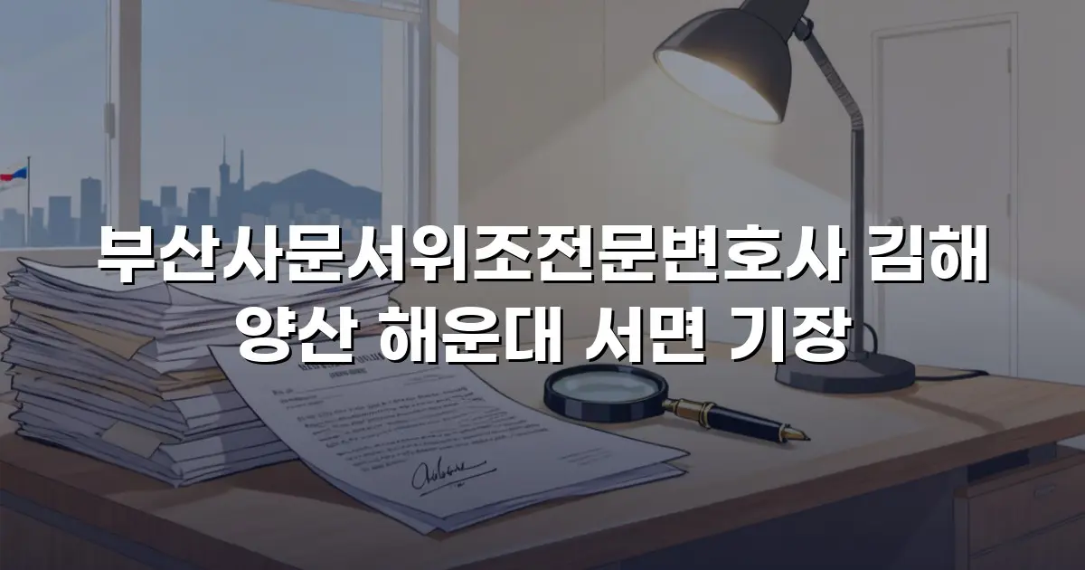 부산사문서위조전문변호사 김해 양산 해운대 서면 기장