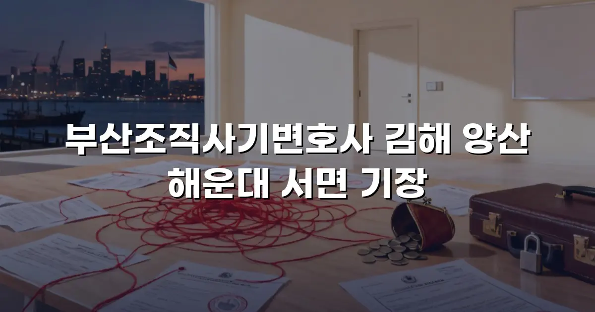 부산조직사기변호사 김해 양산 해운대 서면 기장