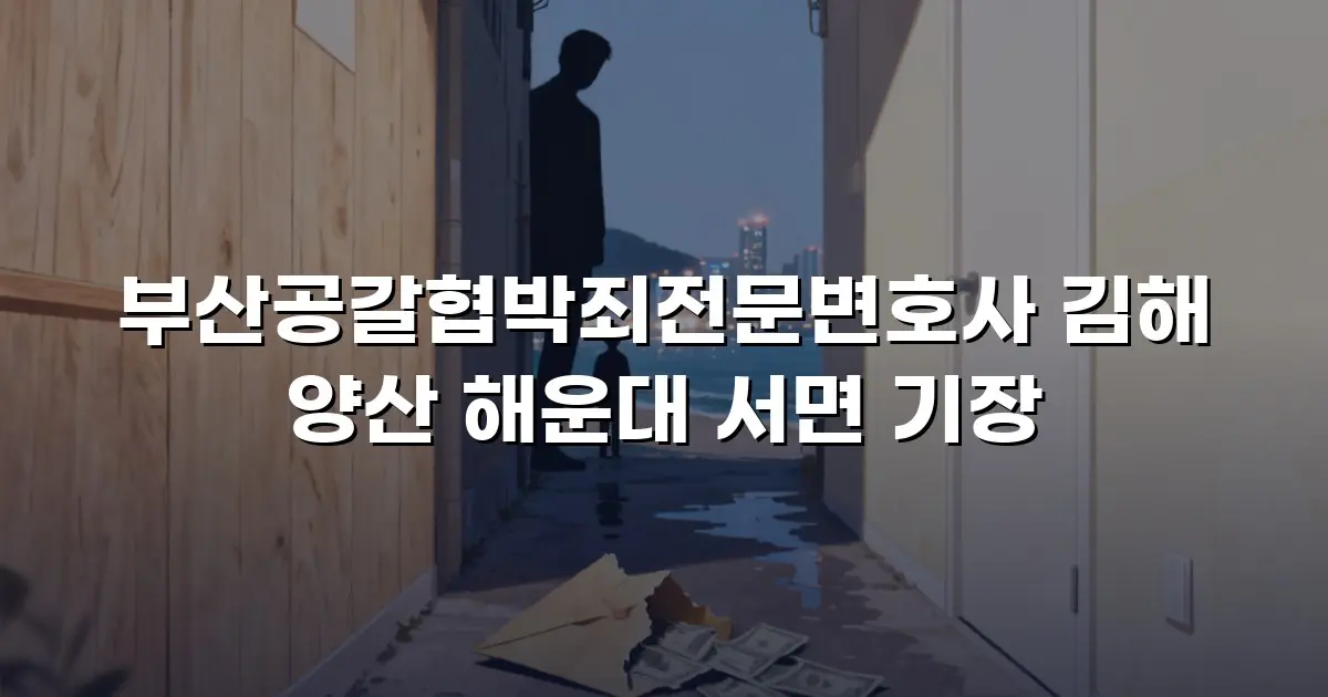 부산공갈협박죄전문변호사 김해 양산 해운대 서면 기장