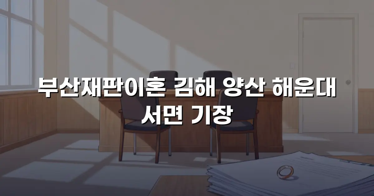 부산재판이혼 김해 양산 해운대 서면 기장