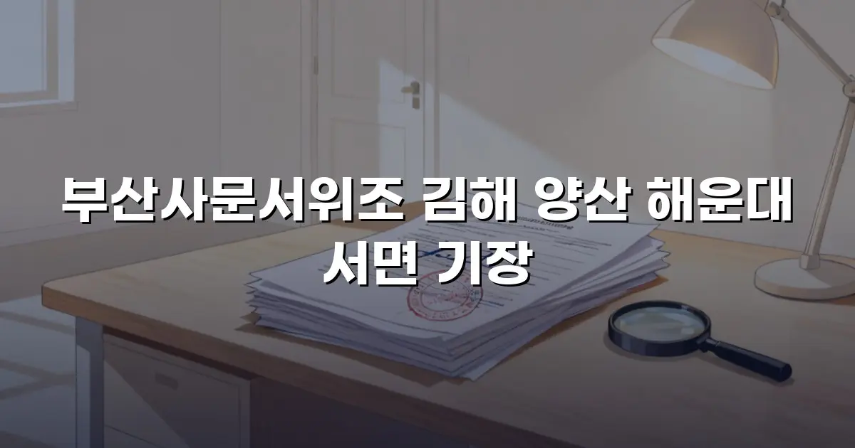 부산사문서위조 김해 양산 해운대 서면 기장