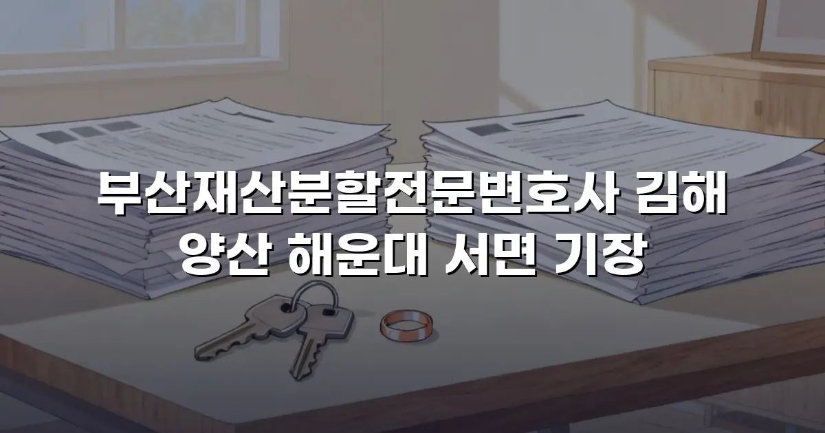 부산재산분할전문변호사 김해 양산 해운대 서면 기장