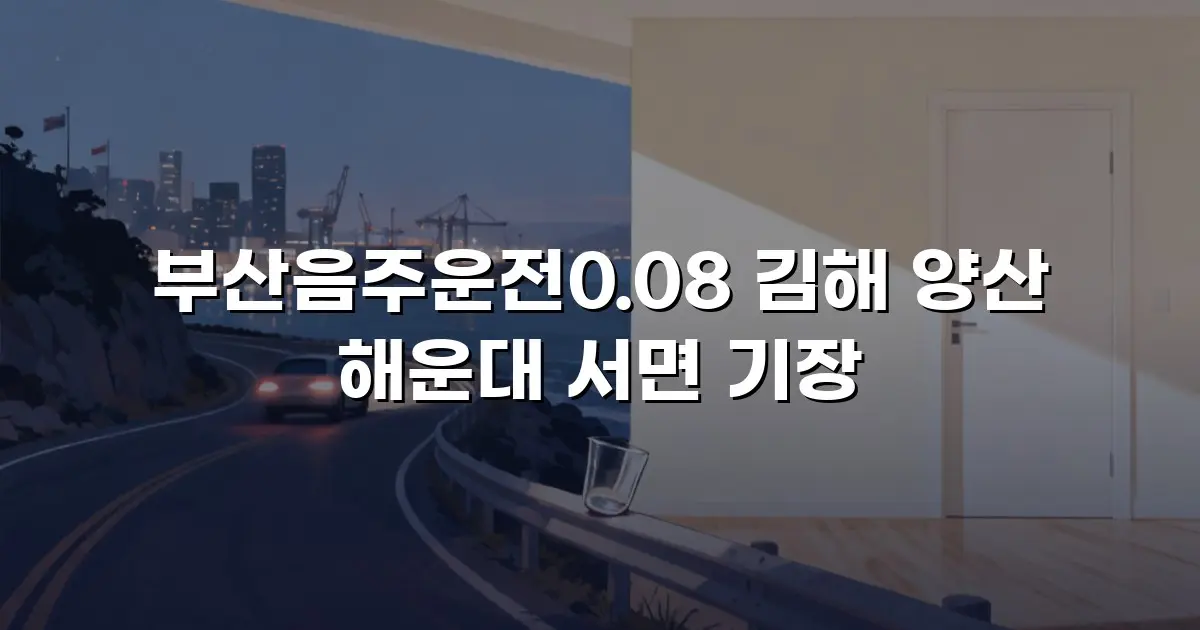부산음주운전0.08 김해 양산 해운대 서면 기장