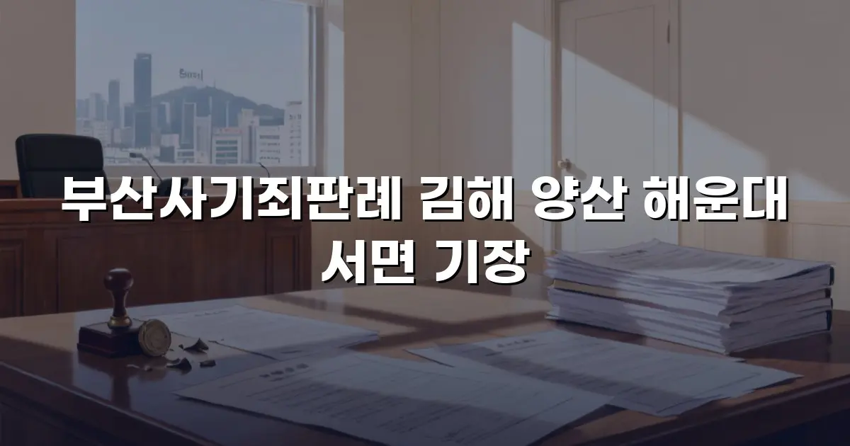 부산사기죄판례 김해 양산 해운대 서면 기장