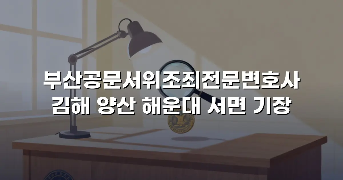 부산공문서위조죄전문변호사 김해 양산 해운대 서면 기장