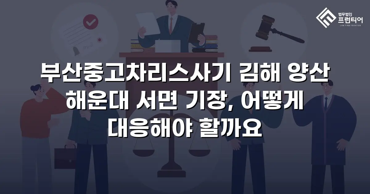부산중고차리스사기 김해 양산 해운대 서면 기장, 어떻게 대응해야 할까요