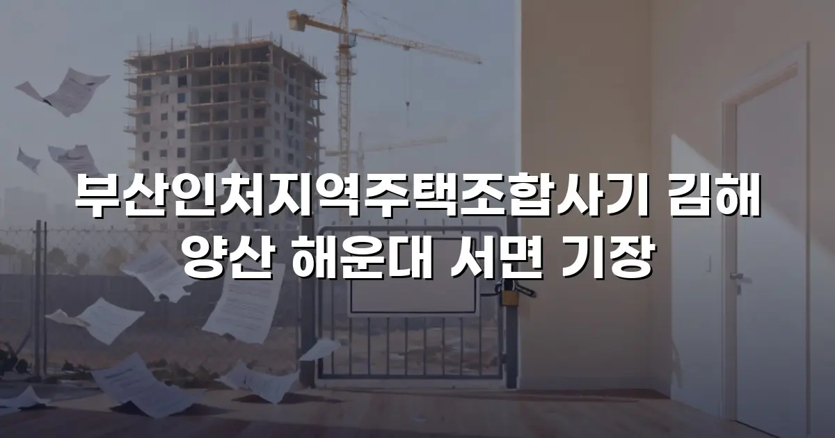 부산인처지역주택조합사기 김해 양산 해운대 서면 기장