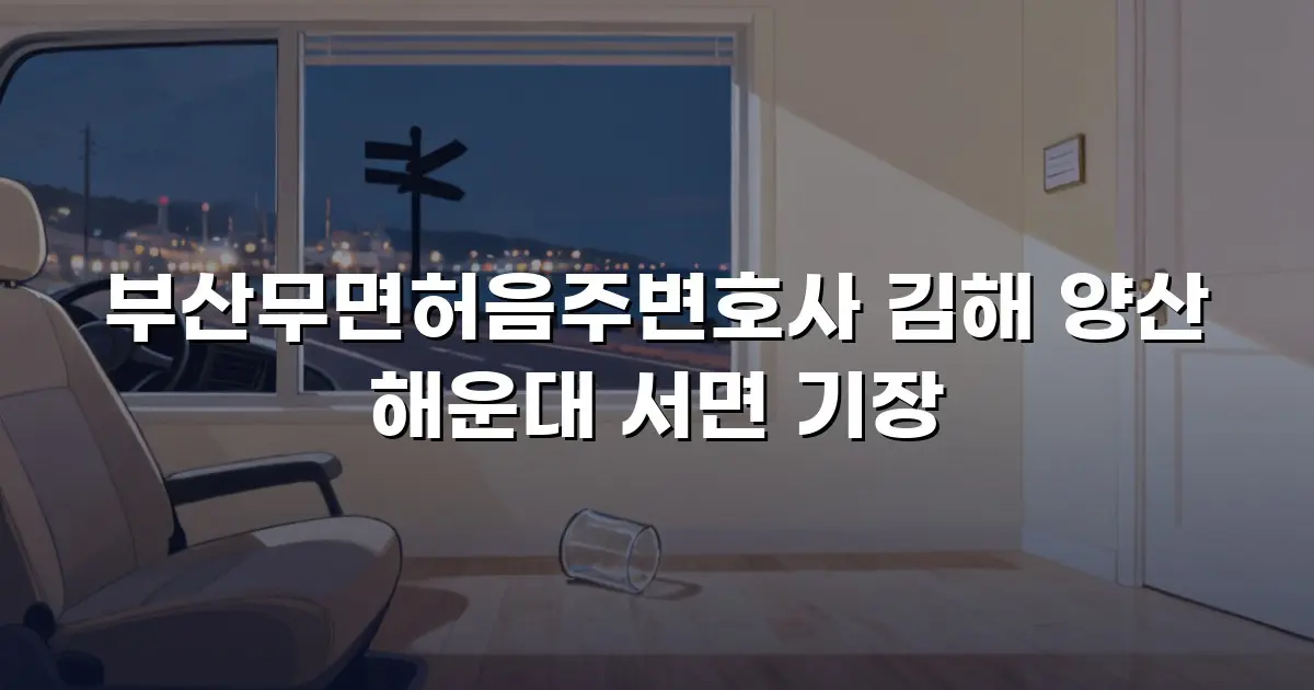 부산무면허음주변호사 김해 양산 해운대 서면 기장