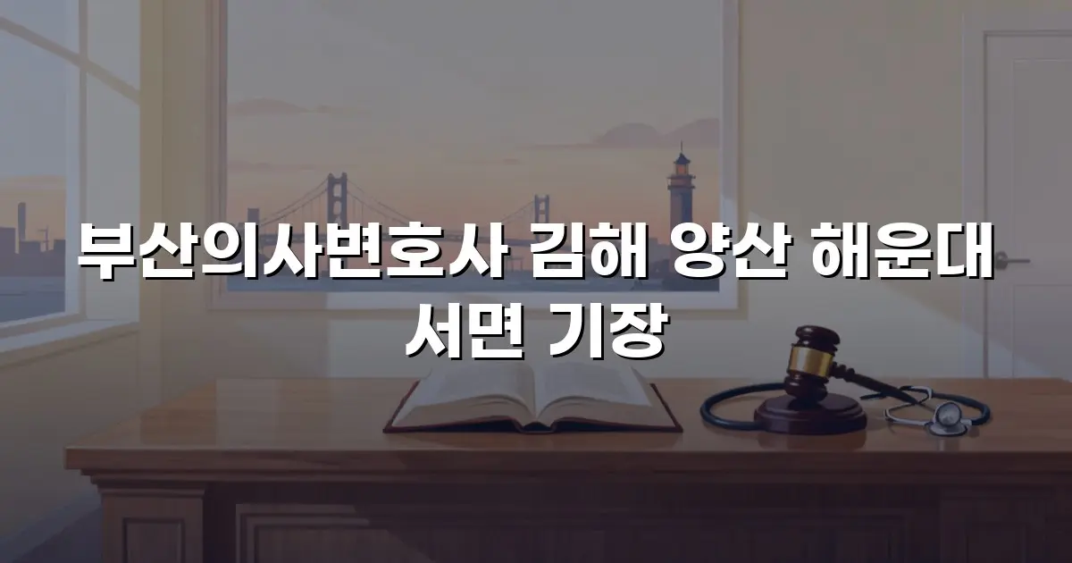 부산의사변호사 김해 양산 해운대 서면 기장