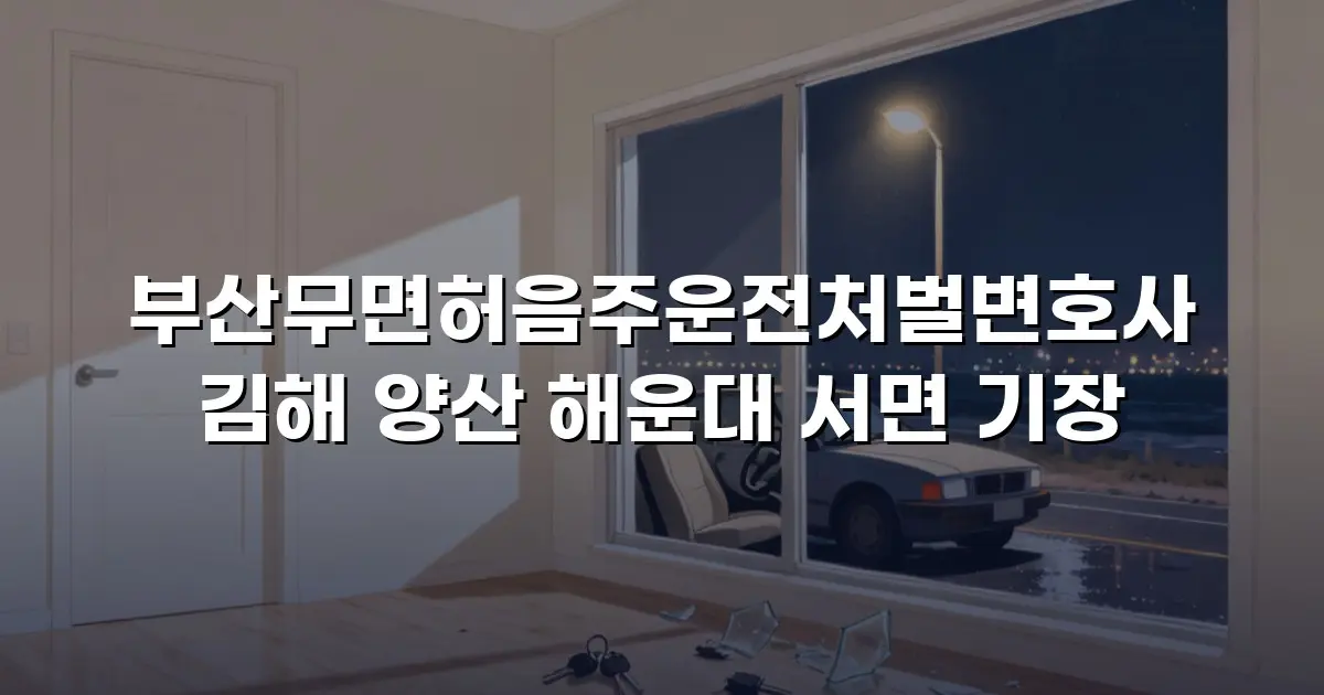 부산무면허음주운전처벌변호사 김해 양산 해운대 서면 기장