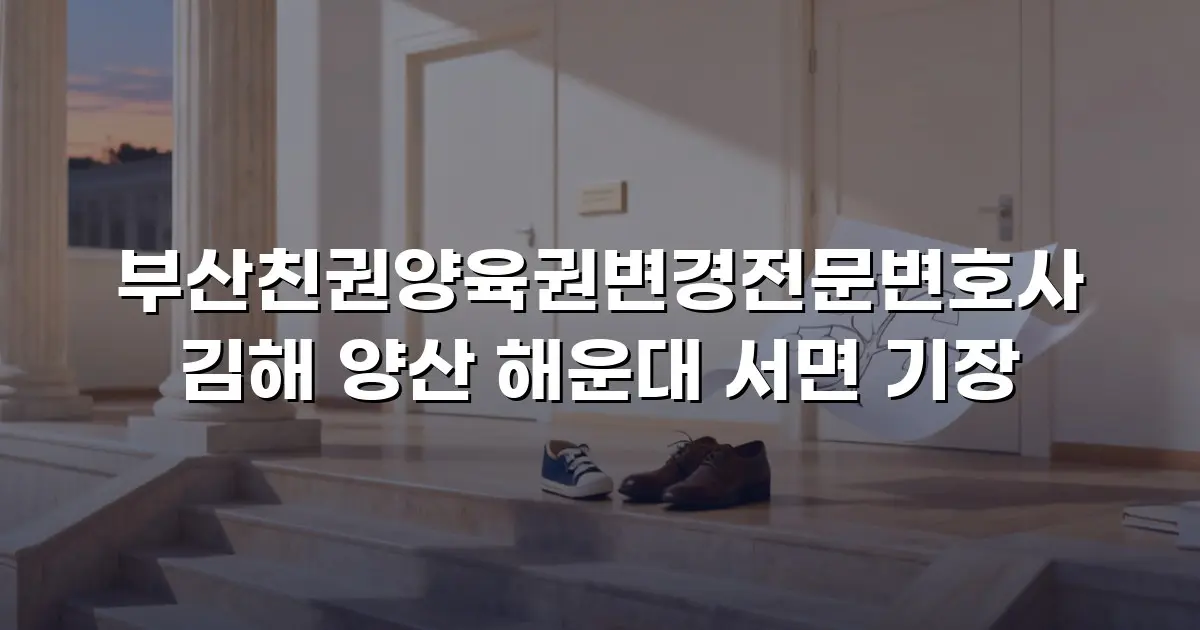 부산친권양육권변경전문변호사 김해 양산 해운대 서면 기장