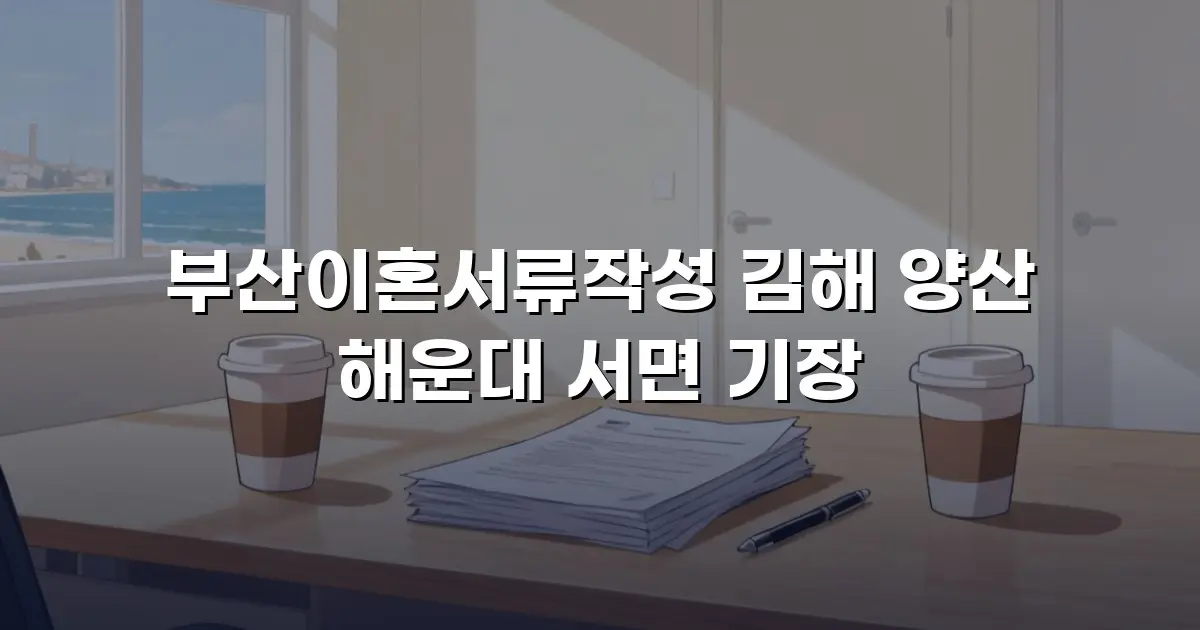 부산이혼서류작성 김해 양산 해운대 서면 기장