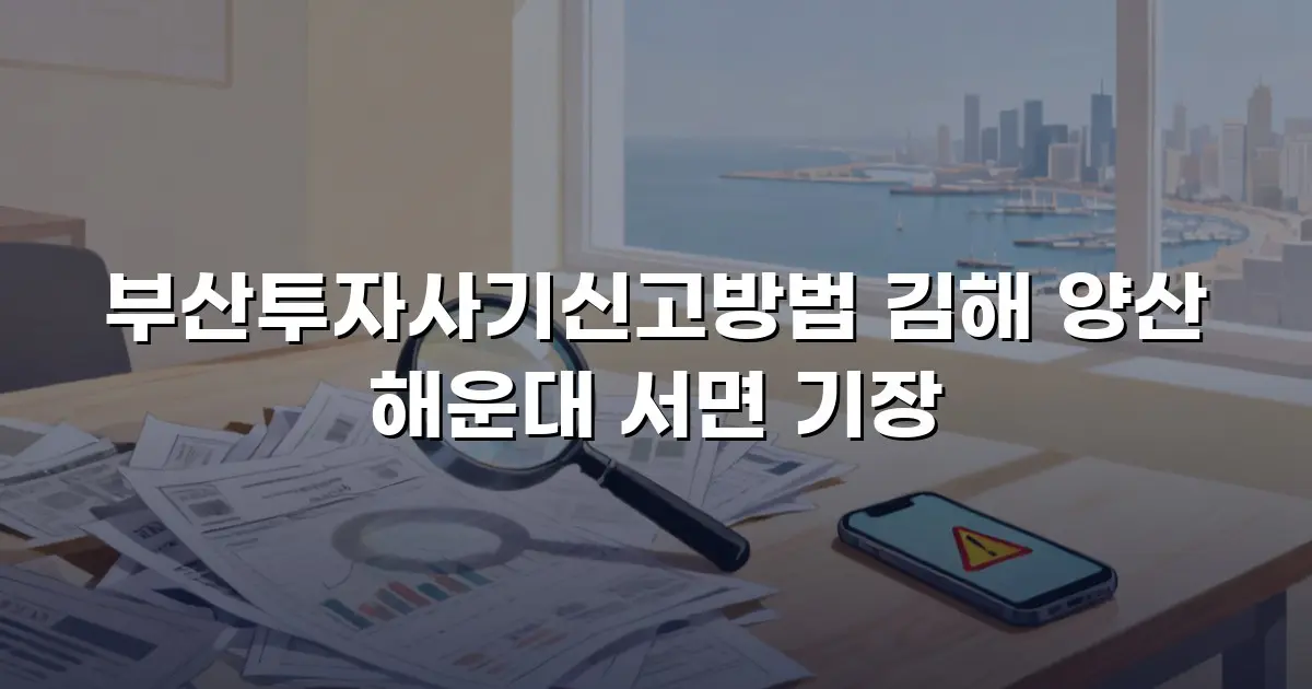 부산투자사기신고방법 김해 양산 해운대 서면 기장
