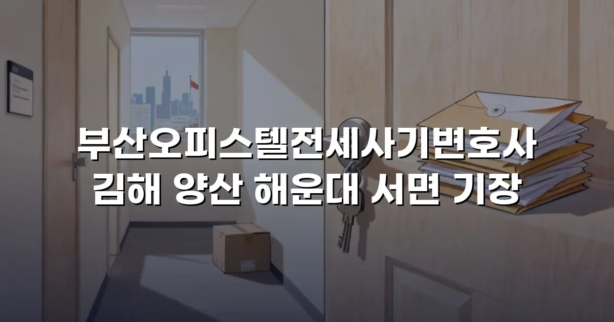 부산오피스텔전세사기변호사 김해 양산 해운대 서면 기장