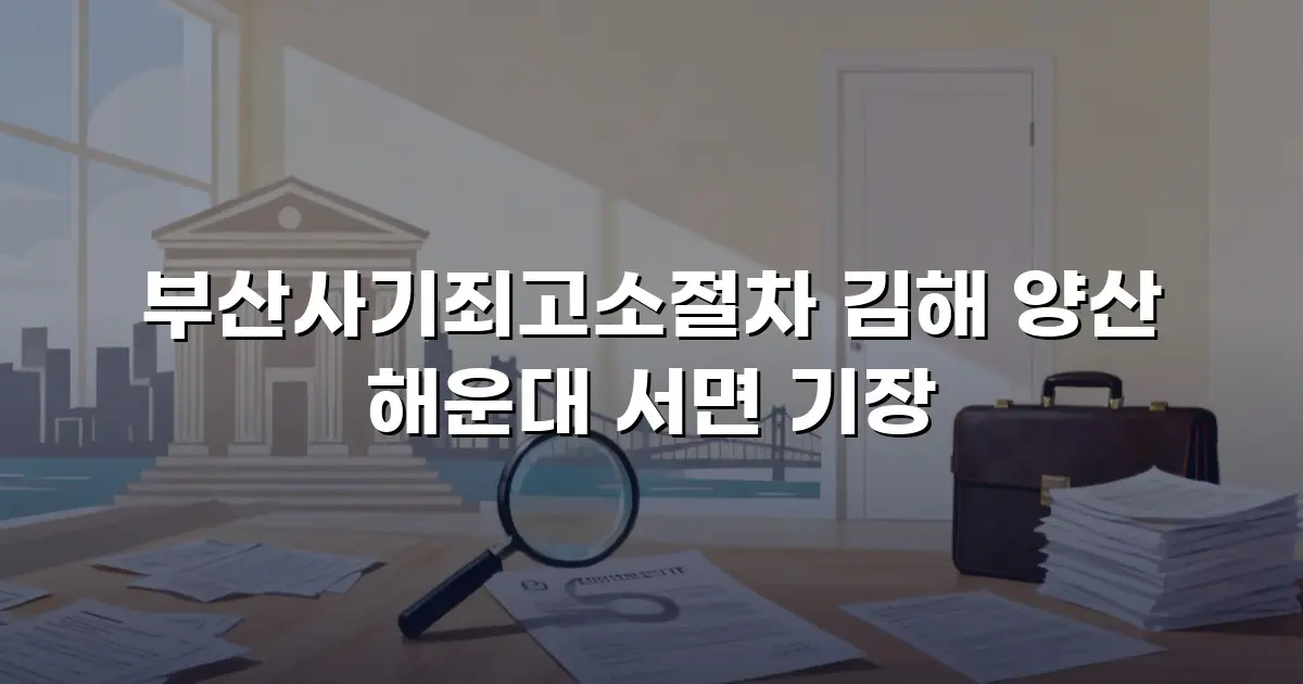 부산사기죄고소절차 김해 양산 해운대 서면 기장