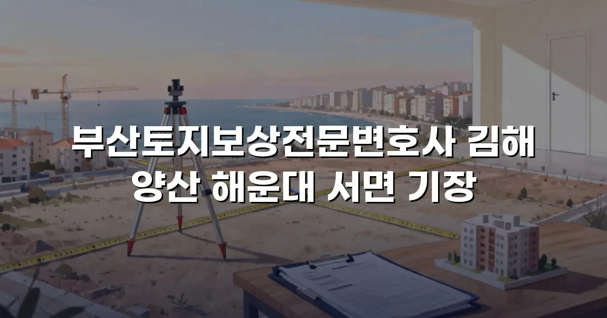 부산토지보상전문변호사 김해 양산 해운대 서면 기장