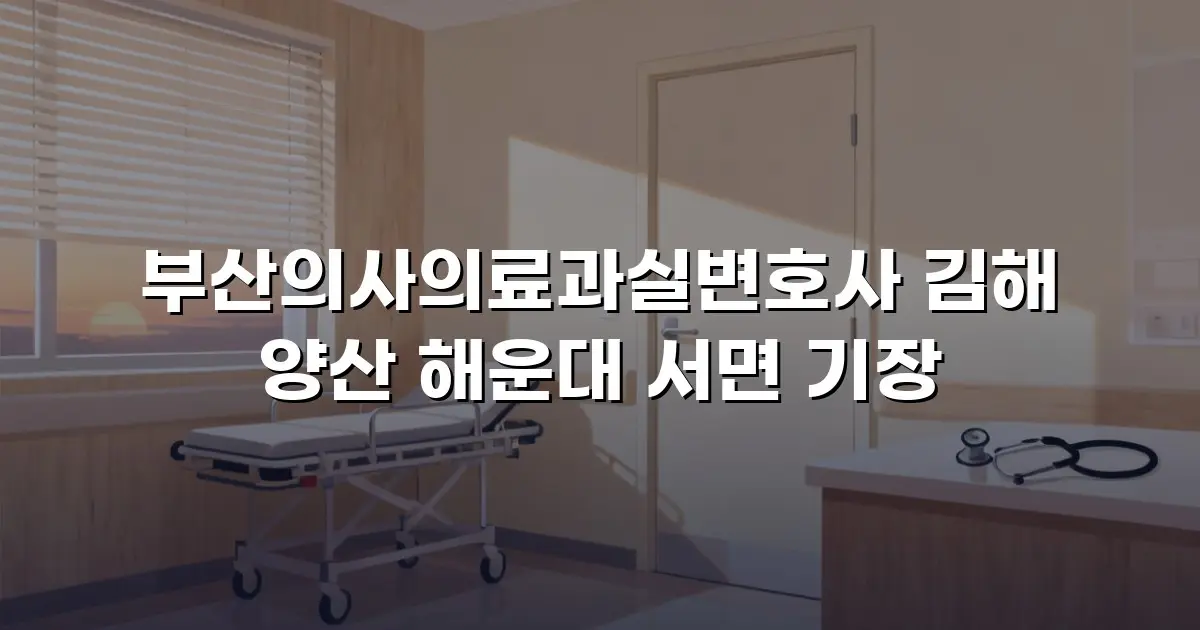 부산의사의료과실변호사 김해 양산 해운대 서면 기장
