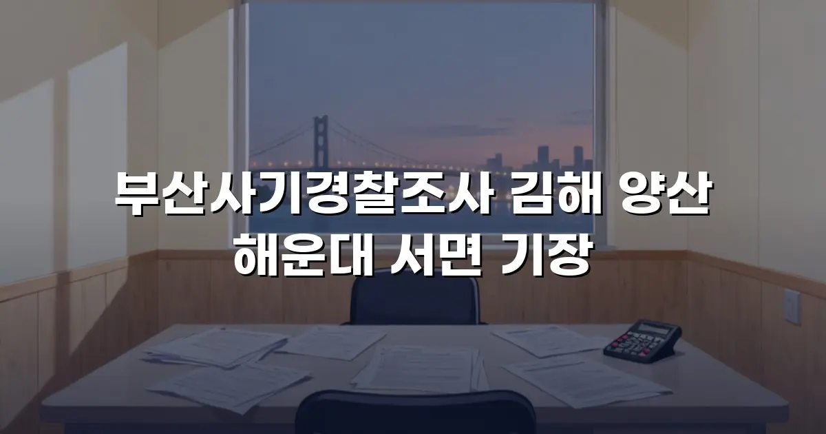 부산사기경찰조사 김해 양산 해운대 서면 기장