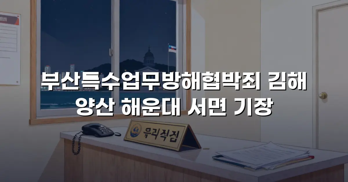 부산특수업무방해협박죄 김해 양산 해운대 서면 기장