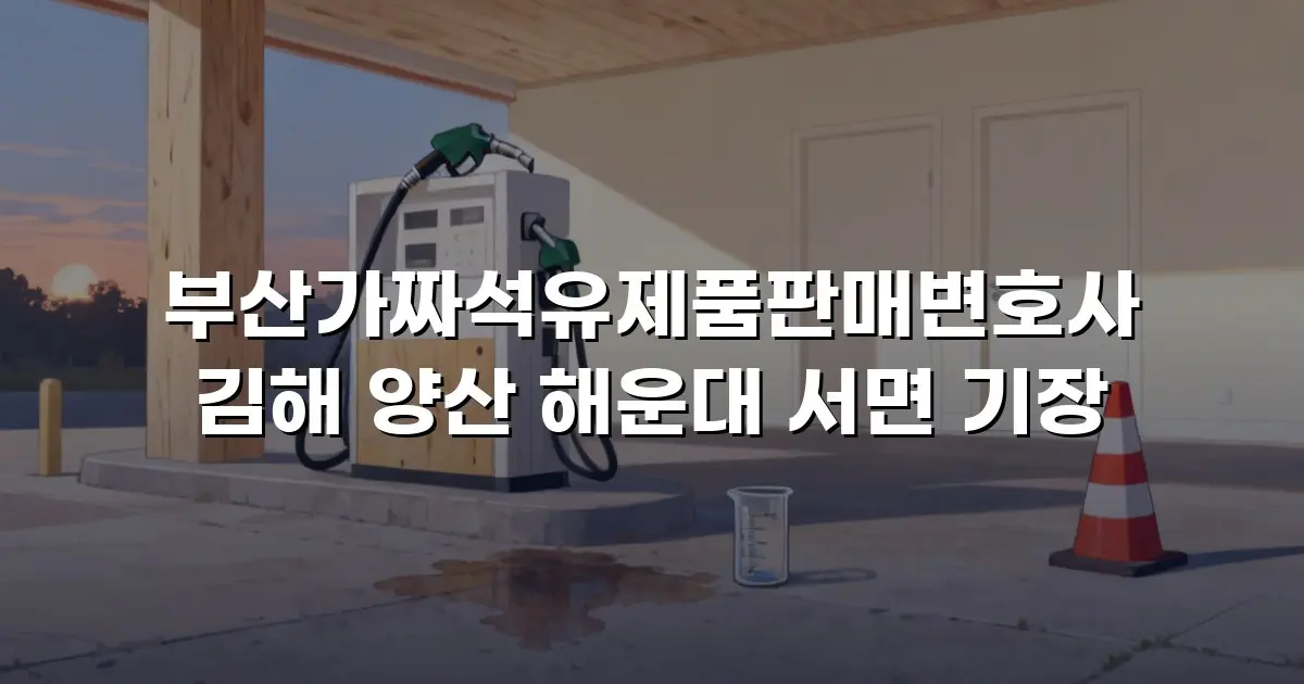 부산가짜석유제품판매변호사 김해 양산 해운대 서면 기장