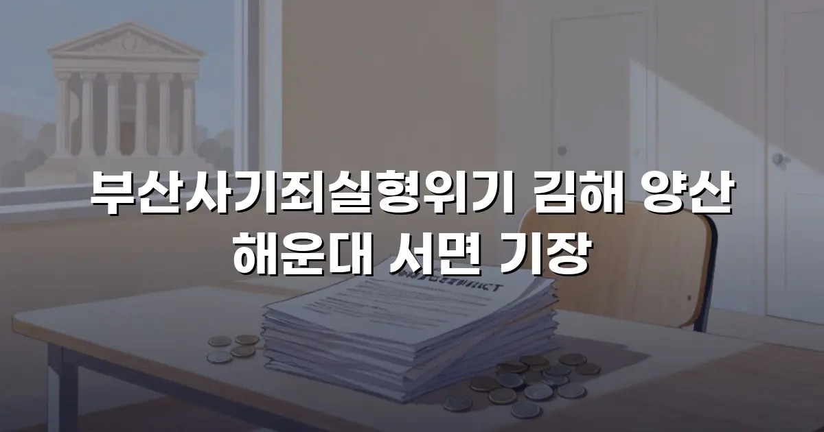 부산사기죄실형위기 김해 양산 해운대 서면 기장