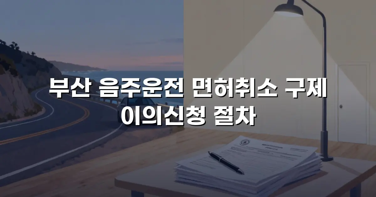 부산 음주운전 면허취소 구제 이의신청 절차