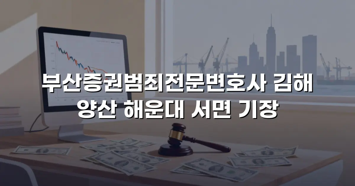 부산증권범죄전문변호사 김해 양산 해운대 서면 기장