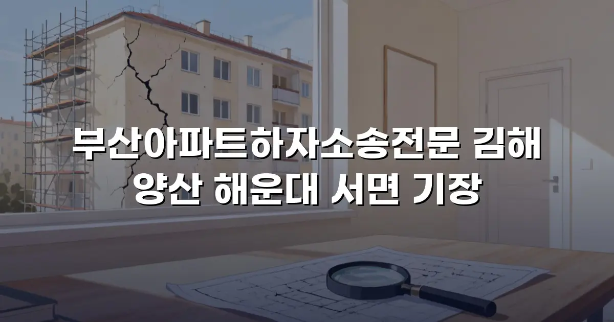 부산아파트하자소송전문 김해 양산 해운대 서면 기장