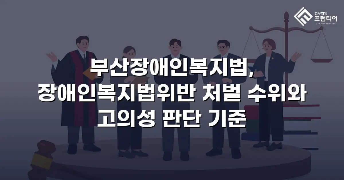 부산장애인복지법, 장애인복지법위반 처벌 수위와 고의성 판단 기준