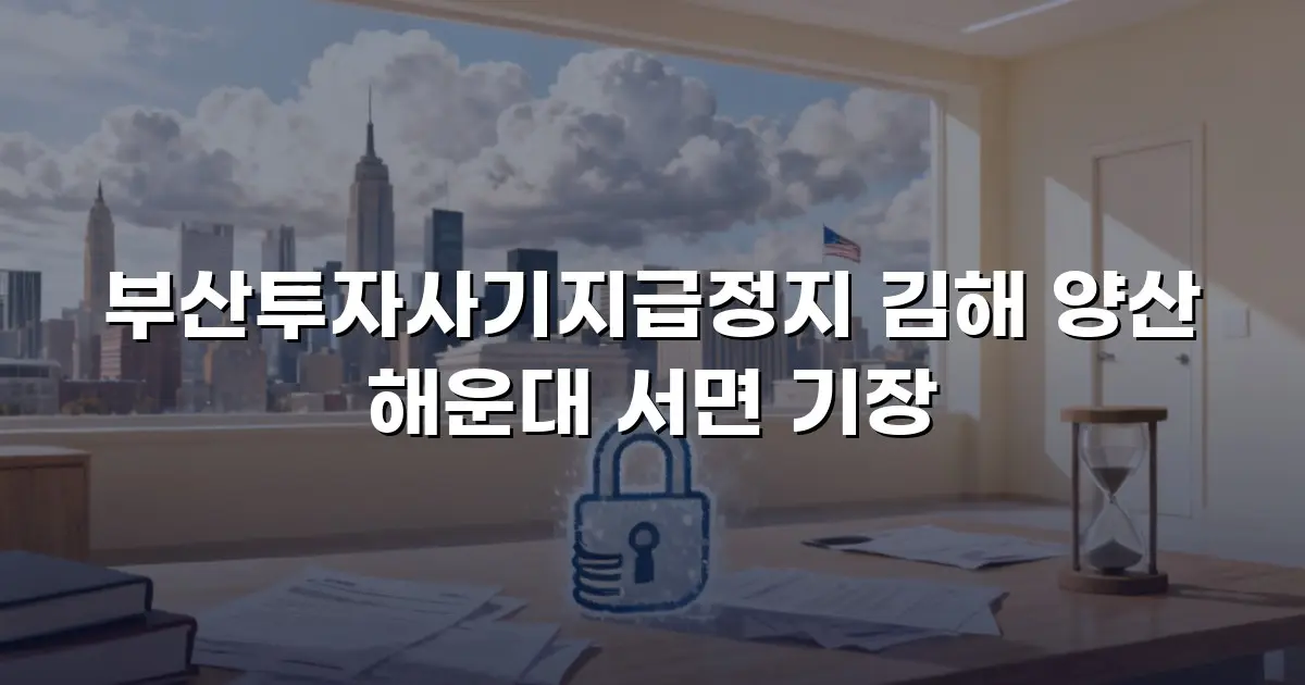 부산투자사기지급정지 김해 양산 해운대 서면 기장