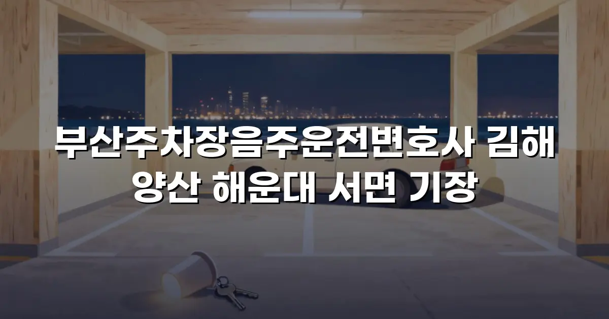 부산주차장음주운전변호사 김해 양산 해운대 서면 기장