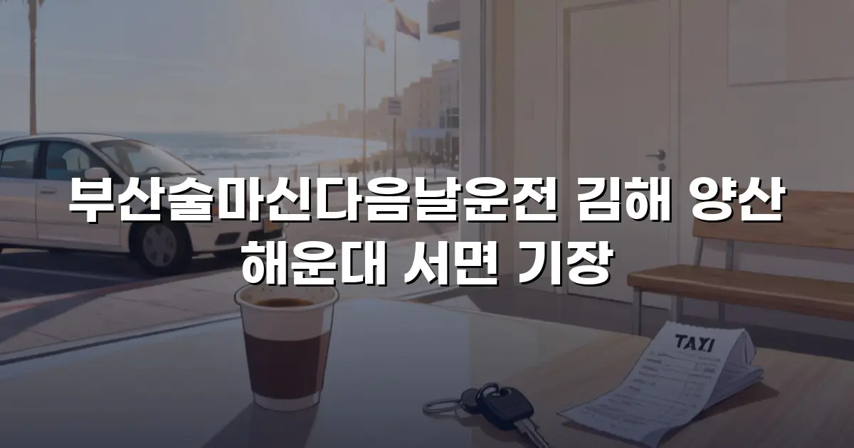부산술마신다음날운전 김해 양산 해운대 서면 기장