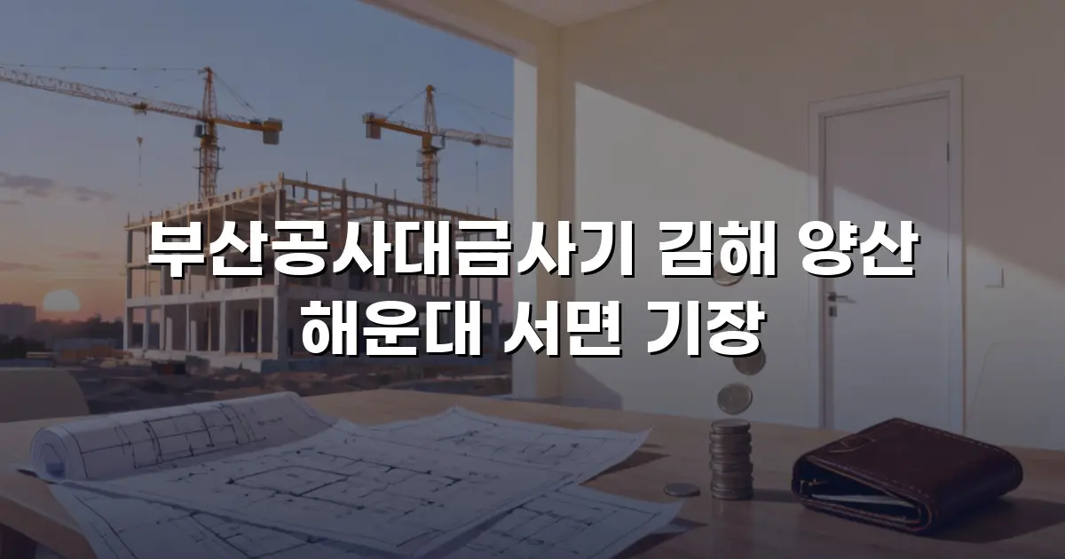 부산공사대금사기 김해 양산 해운대 서면 기장