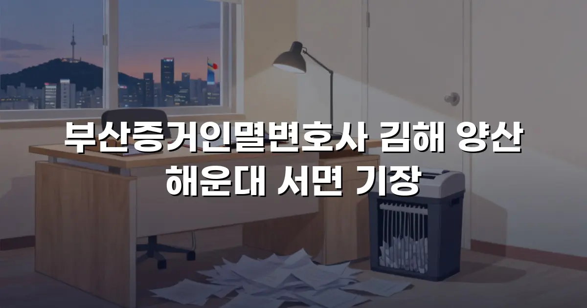 부산증거인멸변호사 김해 양산 해운대 서면 기장