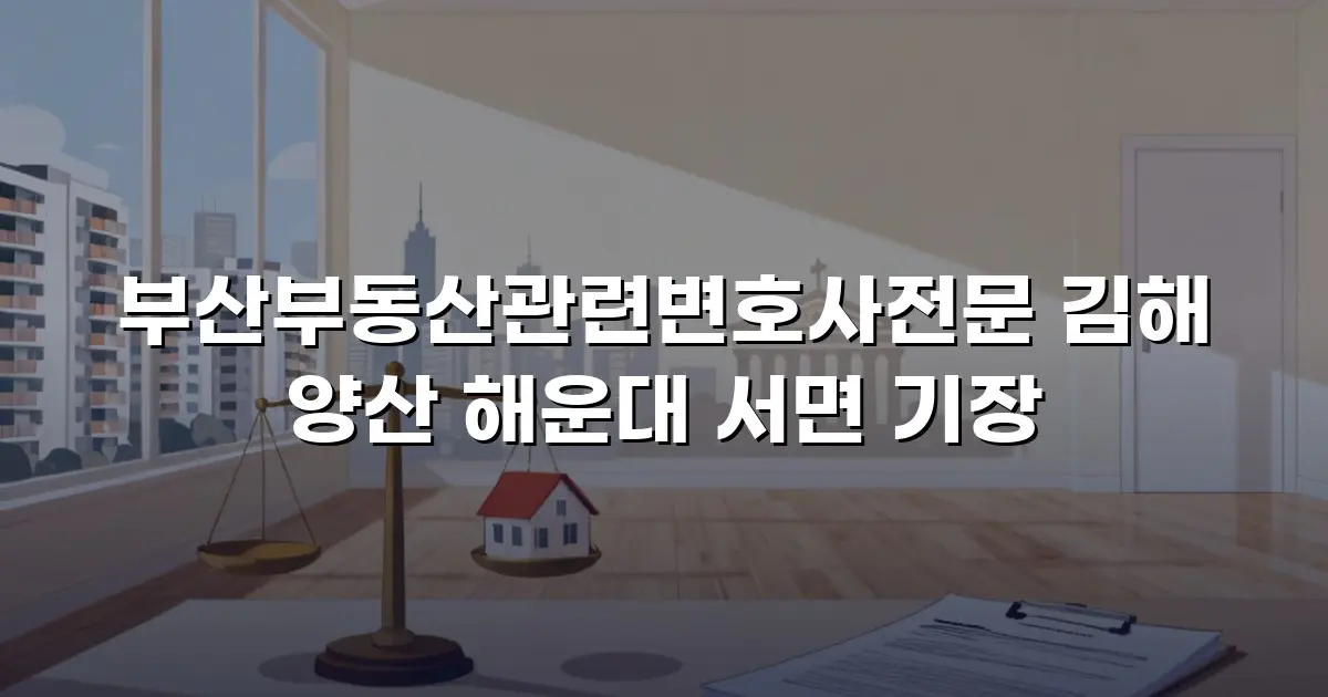 부산부동산관련변호사전문 김해 양산 해운대 서면 기장