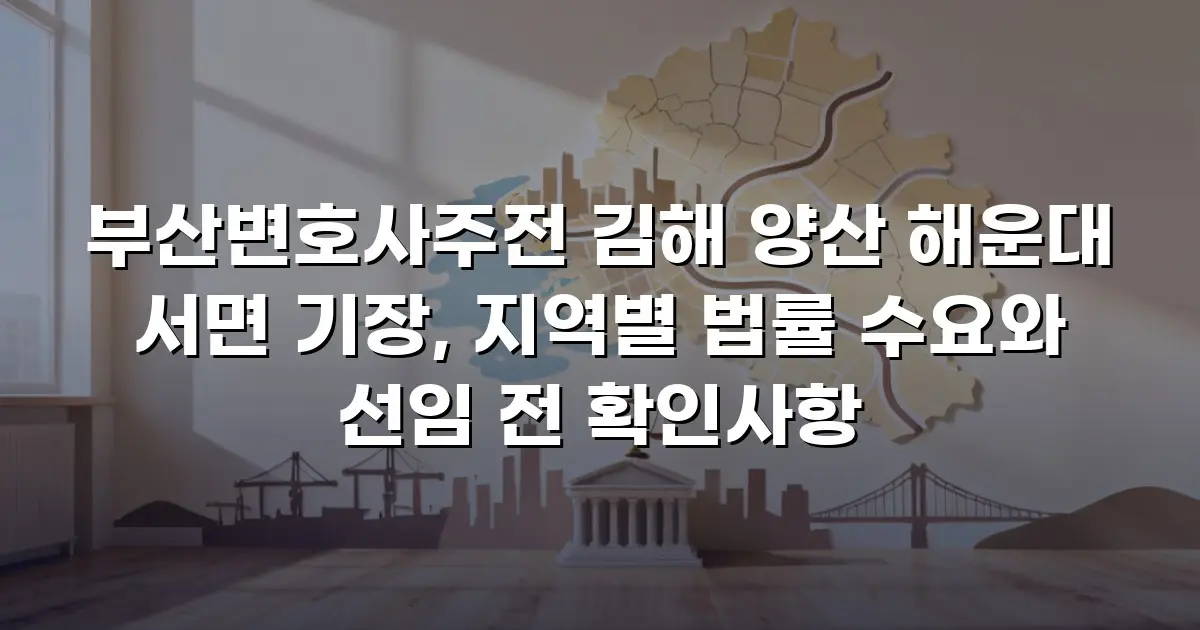 부산변호사주전 김해 양산 해운대 서면 기장, 지역별 법률 수요와 선임 전 확인사항