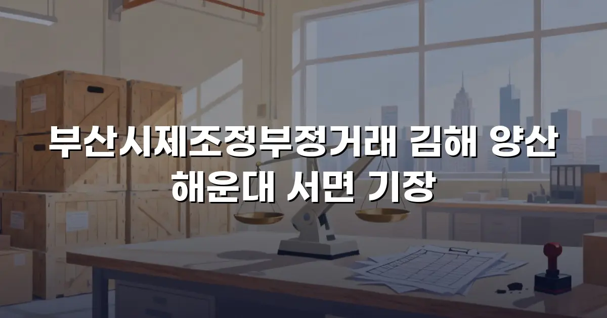 부산시제조정부정거래 김해 양산 해운대 서면 기장
