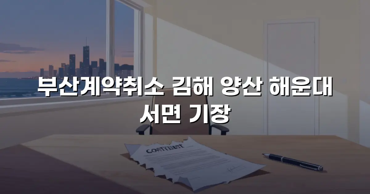 부산계약취소 김해 양산 해운대 서면 기장