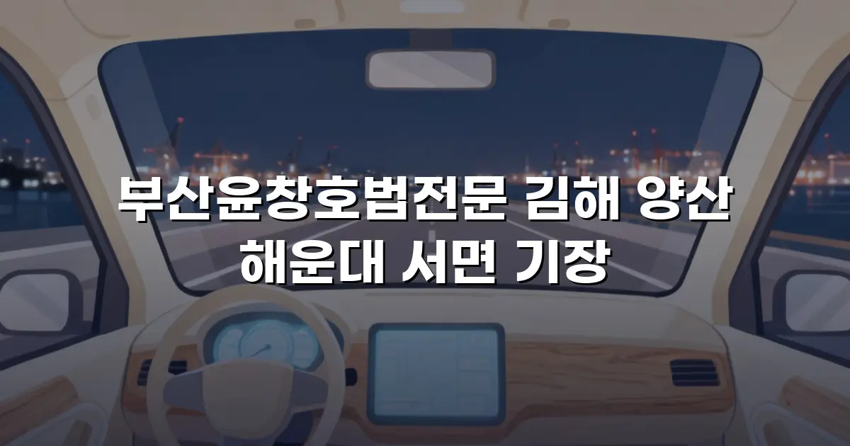 부산윤창호법전문 김해 양산 해운대 서면 기장