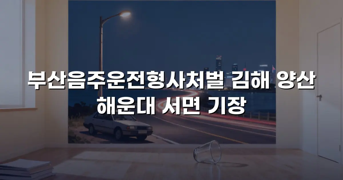 부산음주운전형사처벌 김해 양산 해운대 서면 기장