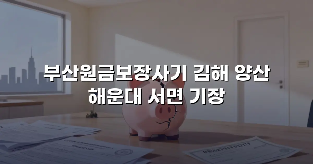 부산원금보장사기 김해 양산 해운대 서면 기장