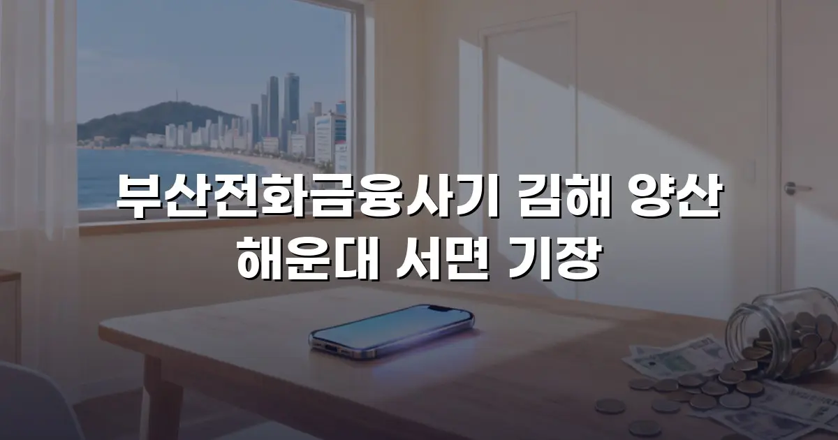 부산전화금융사기 김해 양산 해운대 서면 기장