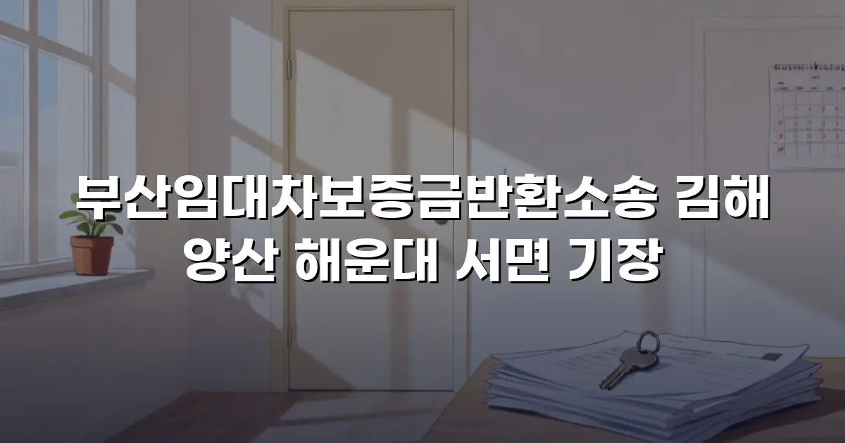 부산임대차보증금반환소송 김해 양산 해운대 서면 기장